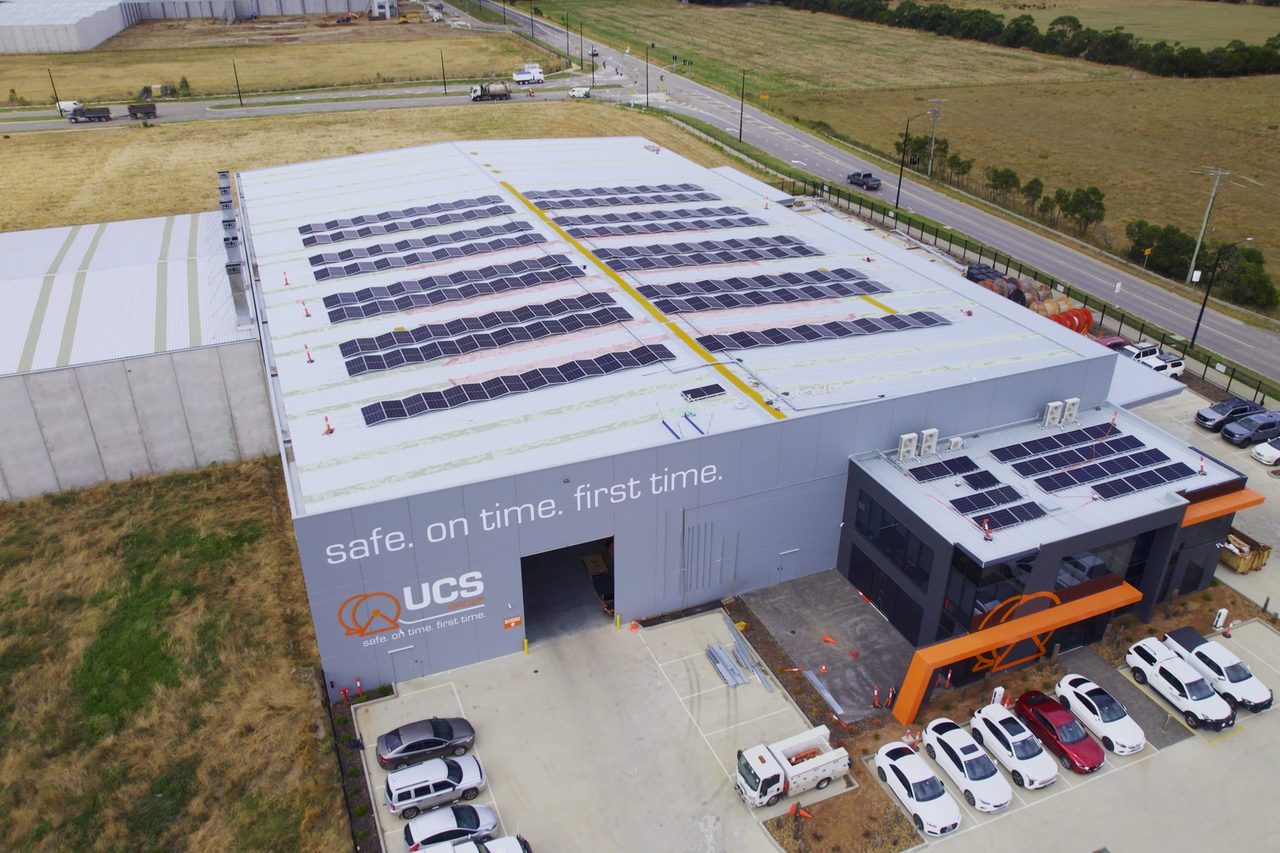 Aerial view of the Pakenham site with rooftop solar