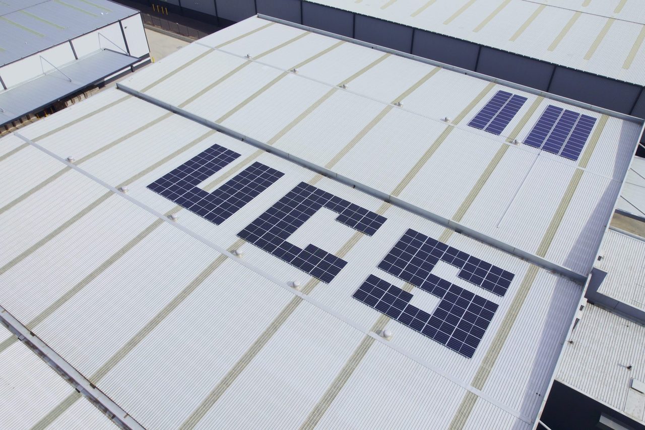 Rooftop solar panels at the Pakenham site